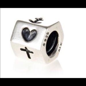 Authentic Pandora - faith charm - cross, heart, and anchor